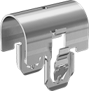 Image of Product. Routing Clamp. Front orientation. Strut Channel Framing and Fittings. Quick-Connect Strut Channel, Snap In.