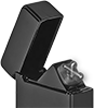 Image of ProductInUse. Flip-Top Lighters in Use. Front orientation. Lighters. USB Rechargeable Lighters, Flip Top Lighters.