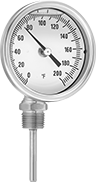Image of Product. Front orientation. Thermometers. Vibration-Resistant Threaded Thermometers, Fixed Bottom Connection.