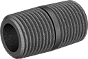 Image of Product. Male. Front orientation. Pipe and Fittings. Thick-Wall Iron and Steel Threaded Pipe Nipples and Pipe, Pipe—Threaded on Both Ends, Male, Threaded Fitting Connection.
