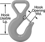 Image of Product. Front orientation. Contains Annotated. Hooks. Web Sling, Eye, For Lifting, Closed Eye.
