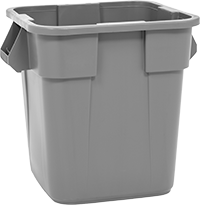 Image of Product. Front orientation. Trash Cans. Easy-Grip Plastic Trash Cans, Lids, Dollies, and Caddies, Style B.