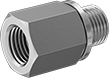 Image of Product. Female x Male. Front orientation. Pipe and Fittings. Precision Extreme-Pressure Stainless Steel Threaded Pipe Fittings, Straight Adapters with Gasket, Female, Male, Threaded Fitting Connection, Hex Body.