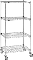 Image of Product. Front orientation. Shelving. Heavy Duty Wire Shelving, Rolling, Complete Units.