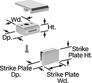 Image of Product. Front orientation. Exploded view. Contains Annotated. Magnetic Latches. Style 12.