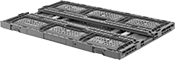 Image of Product. Shown Collapsed. Front orientation. Tote Boxes. Collapsible Tote Boxes.