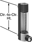 Image of Product. Front orientation. Contains Annotated. Flowmeters. Panel-Mount Flowmeters for Gases with Conversion Chart.