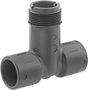 Image of Product. Front orientation. Flowmeters. Socket-Connect Flowmeter/Totalizers with Remote Display, Tee Fittings.