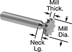 Image of Product. Front orientation. Contains Annotated. Fast-Cut Carbide Keyseat End Mills.