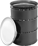 Image of Product. Front orientation. Drums. Corrosion-Resistant Steel Drums, Open Head with Leverlock Closing Ring and Lid with No Openings.