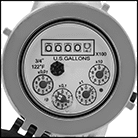Image of Specification. Top orientation. Contains Border. Analog Display. Totalizers.