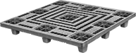 Image of Product. Front orientation. Pallets. Nestable Plastic Pallets, Vented Surface, Style G.