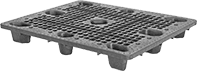 Image of Product. Front orientation. Pallets. Nestable Plastic Pallets, Vented Surface, Style E.