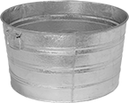 Image of Product. Front orientation. Tubs. Galvanized Steel Tubs, Style A.