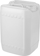 Image of Product. Jug with Security Ring. Front orientation. Shipping Jugs. Rectangular UN-Compliant Chemical-Resistant Shipping Jugs with Tamper-Evident Seal, HDPE, Security Ring.