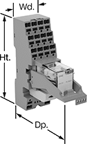 Image of Product. Front orientation. Contains Annotated. Interface Relays. DIN-Rail Mount Interface Relays, 2 Circuits Controlled, With Spring-Clamp Terminals.