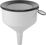 Image of Product. Front orientation. Funnels. Plastic Funnels with Filter , Style C.