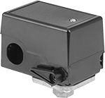 Image of Product. Front orientation. Pressure Switches. Pressure Switches for Air Compressors, Pressure Switches with Air Exhaust Valve and Manual On/Off.
