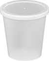 Image of Product. Semi-Clear White. Front orientation. Cups. Storage Cups, Individual Sizes, Semi-Clear White.