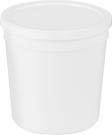 Image of Product. White. Front orientation. Cups. Storage Cups, Individual Sizes, White.