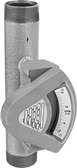 Image of Product. Vertical Flow with Male Connections. Front orientation. Flowmeters. Clog-Resistant Flowmeters, Brass Body, Male.