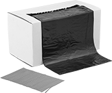 Image of Product. Front orientation. Trash Bags. Trash Bags with Twist Ties, Trash Bags with Dispenser and Twist Ties.