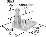 Image of Product. Front orientation. Contains Annotated. Gas Spring Mounts. Corrosion-Resistant Eyelet Mounting Brackets for Gas Springs, Style 2.
