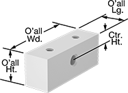 Image of Product. Front orientation. Contains Annotated. Linear Bearings. Linear Sleeve Bearing Blocks for Washdown Environments , Fixed Alignment, 1" Overall Length.