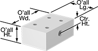 Image of Product. Front orientation. Contains Annotated. Linear Bearings. Linear Sleeve Bearing Blocks for Washdown Environments , Fixed Alignment, 2" Overall Length.