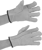Image of ProductInUse. Cowhide Leather. Front orientation. Gloves. Vibration-Protection Work Gloves, Cowhide Leather.