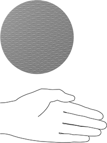 Image of Product. Side1 orientation. Contains SizingReference. Plastic Adhesive-Back Sanding Disc, for Extra Smooth Finish, 5" Diameter, 240 Grit.