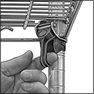 Image of Specification. Quick-Adjust Lever. Front orientation. Contains Border. Quick-Adjust Lever. Heavy Duty Wire Shelving.