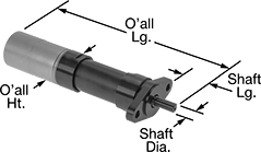 Image of Product. Front orientation. Contains Annotated. Air-Powered Gearmotors. Compact Air-Powered Gearmotors, Face Mount, Threaded Fitting Connection.