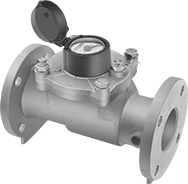 Image of Product. Front orientation. Flowmeters. Flanged Totalizers for Drinking Water, Bronze Body, Round Flange.
