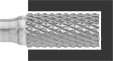 Image of ProductInUse. Front orientation. Burs. Burs for Masonry, Ceramics, and Composites, Flat Cutter Cylinder.