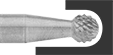 Image of ProductInUse. Front orientation. Burs. Burs for Masonry, Ceramics, and Composites, Ball.