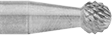 Image of Product. Front orientation. Burs. Burs for Masonry, Ceramics, and Composites, Ball, Diamond-Cut Tooth.