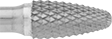 Image of Product. Front orientation. Burs. Burs for Masonry, Ceramics, and Composites, Round Tree, Diamond-Cut Tooth.