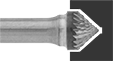 Image of ProductInUse. Front orientation. Burs. Burs for Masonry, Ceramics, and Composites, Cone.