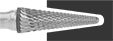 Image of ProductInUse. Front orientation. Burs. Burs for Masonry, Ceramics, and Composites, Round Tapered Cone.