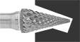 Image of ProductInUse. Front orientation. Burs. Burs for Masonry, Ceramics, and Composites, Pointed Tapered Cone.