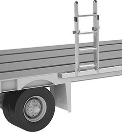 Image of ProductInUse. Shown Folded While Installed. Front orientation. Ladders. Truck-Mount Ladders, Style 1.