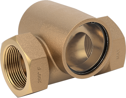 Image of Product. Front orientation. Flow Sight for Water and Oil, Bronze Body, 1-1/4 NPT Female.