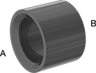 Image of Product. Cement Socket Male × Cement Socket Female. Front orientation. Contains Annotated. Pipe and Fittings. Standard-Wall Plastic Pipe Fittings for Water, Bushing Straight Reducing Adapters, Cement Socket Male × Cement Socket Female, Round Body.