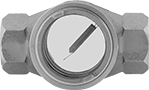 Image of Product. Front orientation. Flow Sights. High-Temperature Flow Sights for Water and Oil, Flapper Indicator.
