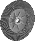 Image of Product. Front orientation. Sanding Discs. Trimmable Arbor-Mount Flap Sanding Discs for Stainless Steel and Hard Metals.