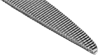Image of Specification. Front orientation. ZoomedIn view. Half Round. Files for Air-Powered Filers, Tapered File.