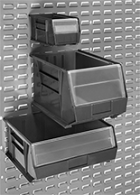 Image of ProductInUse. Front orientation. Bins. Hangable Plastic Bins with Window.