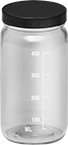 Image of Product. Front orientation. Jars. Graduated Glass Jars, Style A.