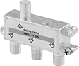 Image of Product. Front orientation. Coaxial Connectors. F-Type Coaxial Splitters, 3 Outlets.